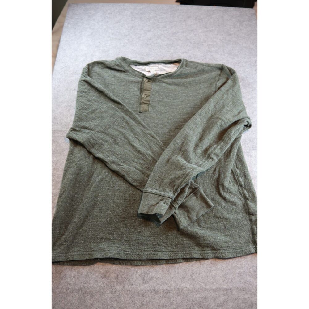 J.Crew Knit Goods Long Sleeve Henley – Heathered Olive Green – Men’s XXL